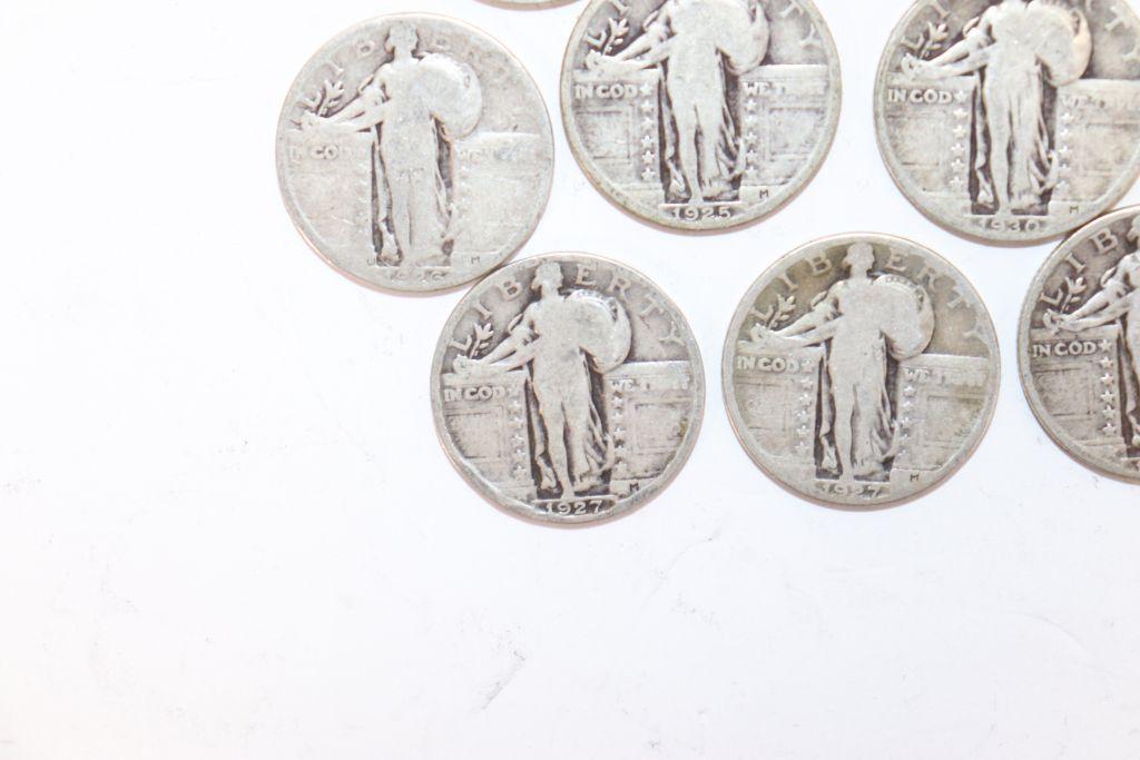 $5.00 Face Silver Standing Liberty Quarters
