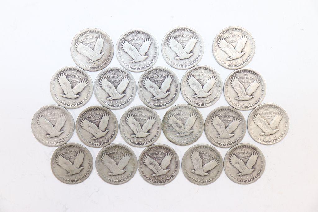 $5.00 Face Silver Standing Liberty Quarters