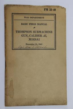 WWII Thompson Submachine Gun Field Manual