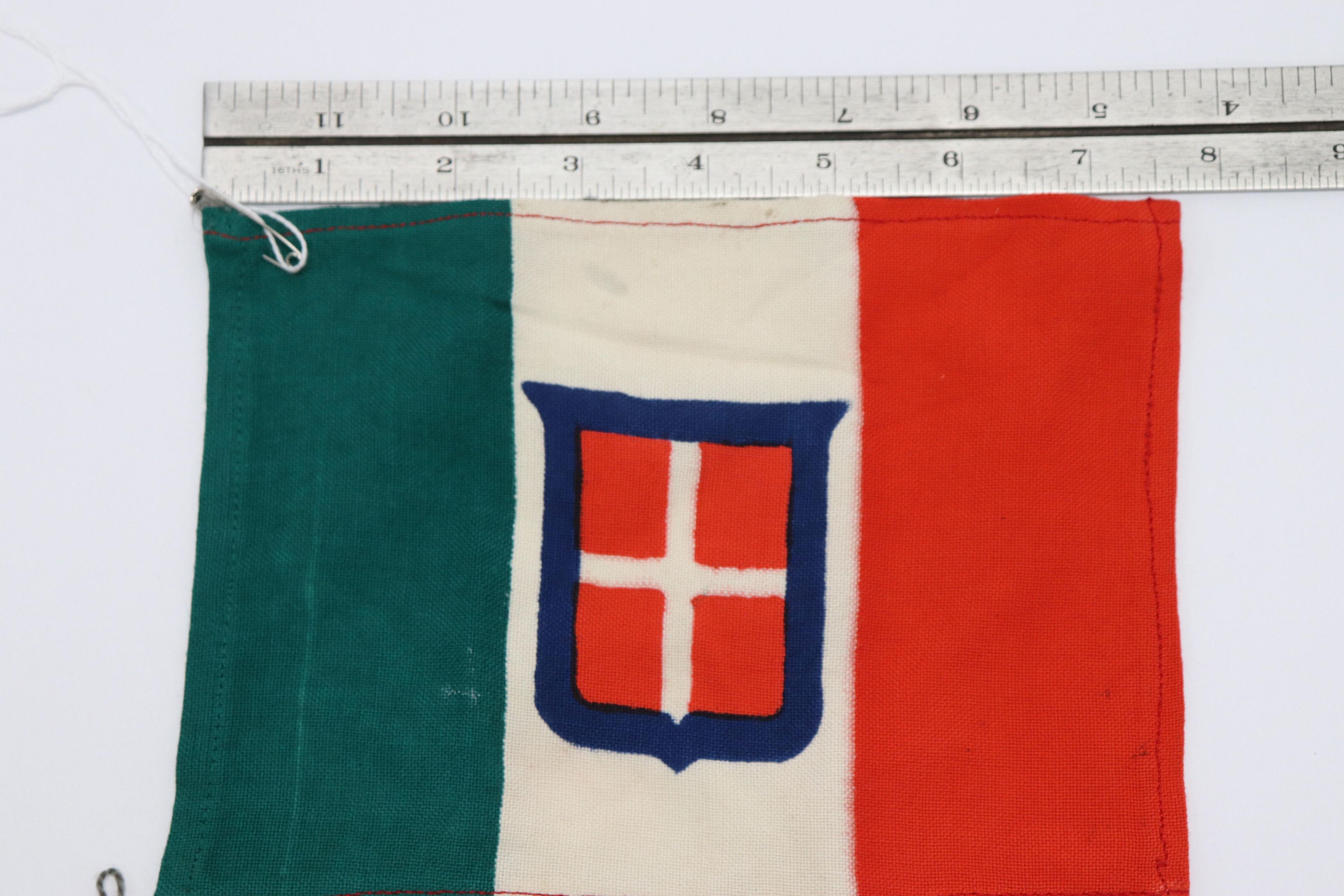 WWII Italian Hitler Visit Rally Handheld Flag