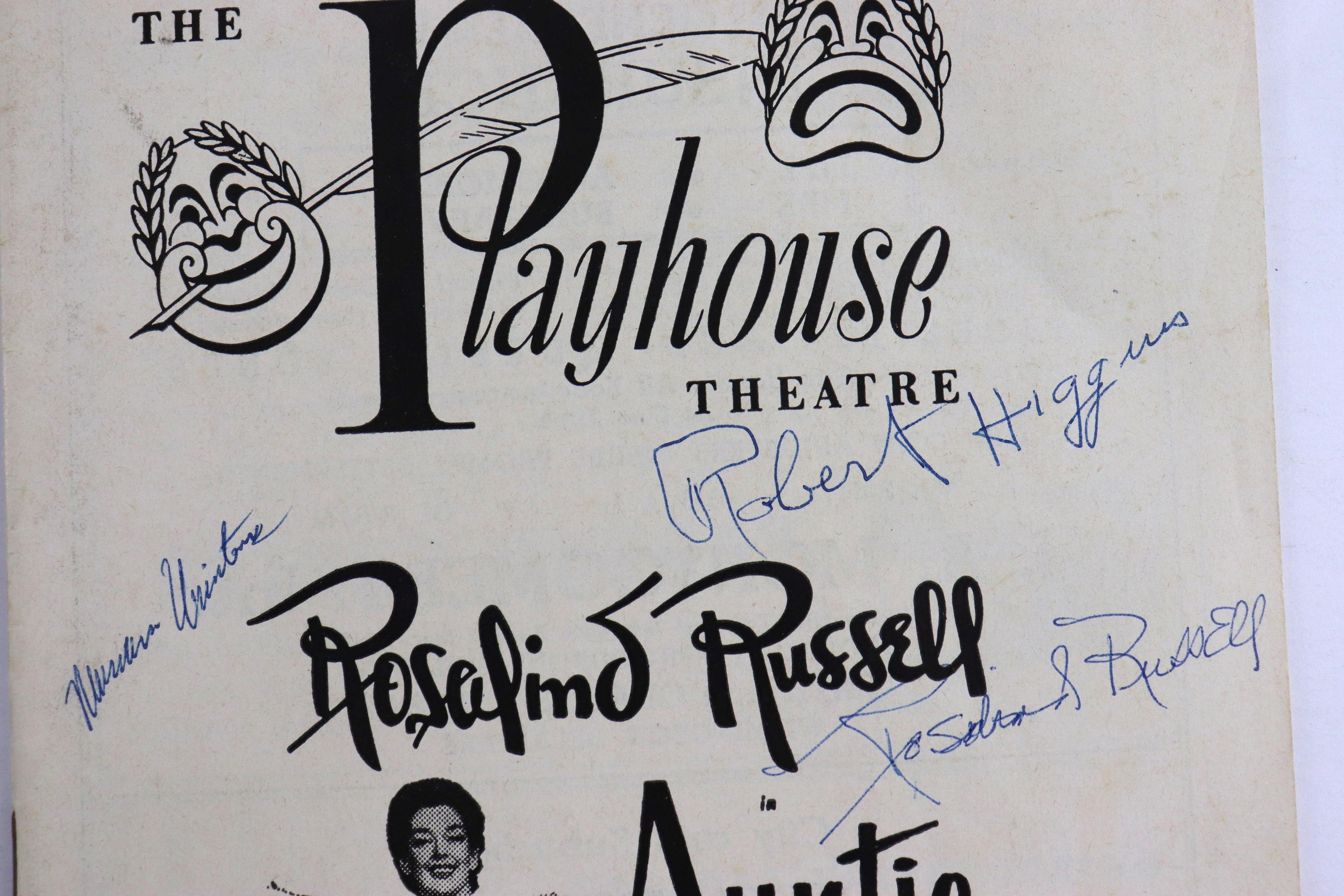 Rosalind Russell Signed Play Program