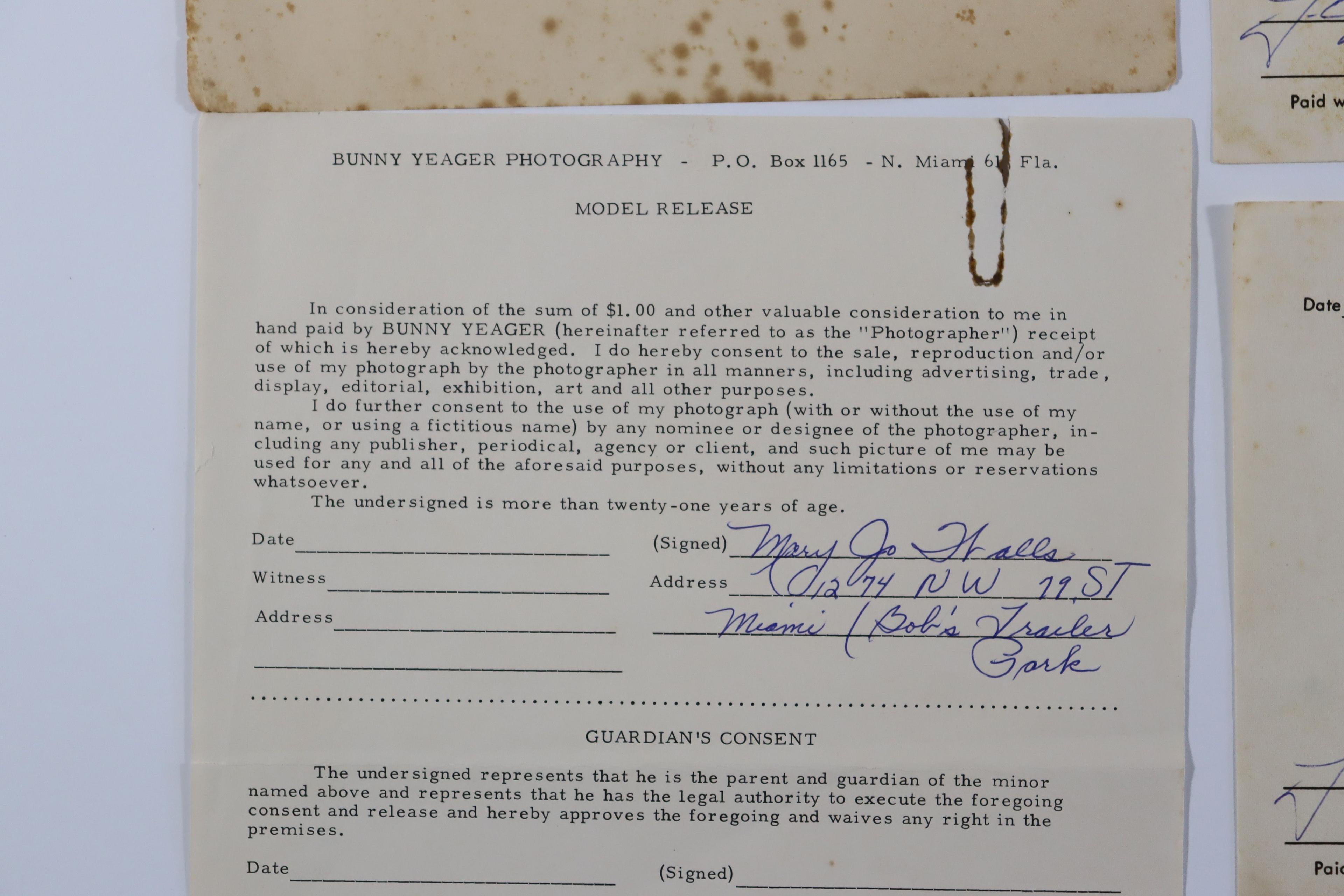 Bunny Yeager Estate Group/Documents