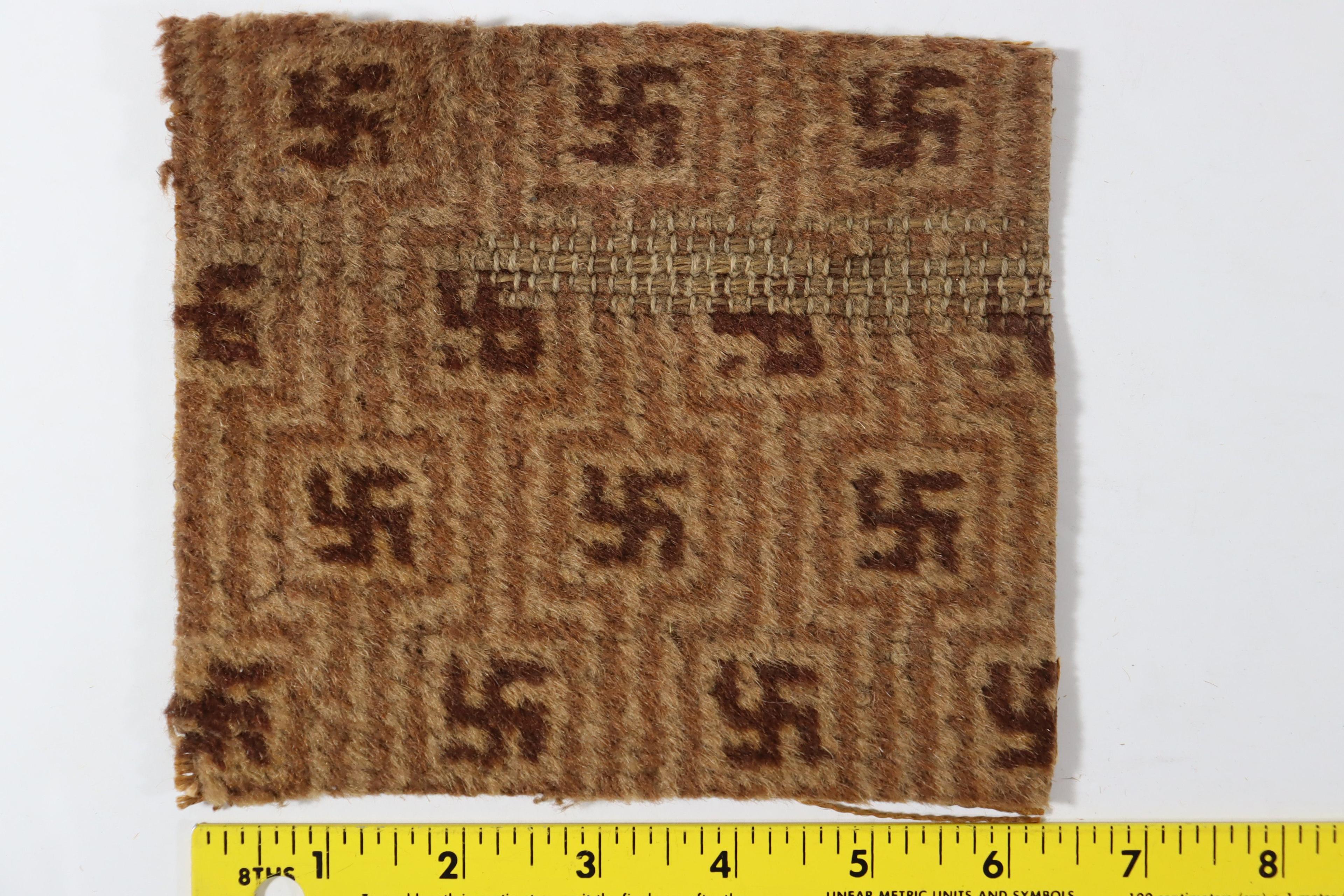 WWII Nazi Swastika Decorated Carpet Piece