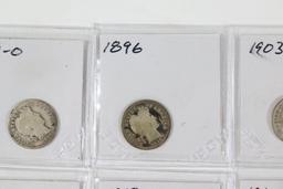 (8) Better Date Barber Silver Dimes