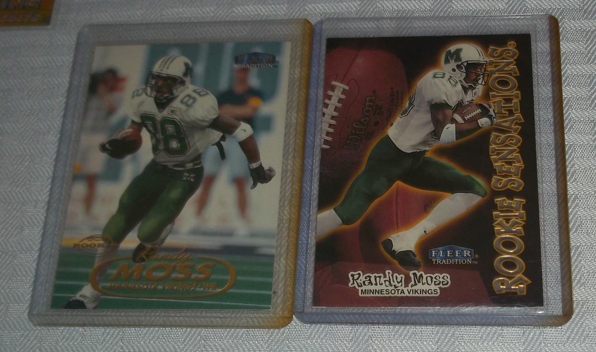 1998 Randy Moss Rookie Card Pair RC Fleer Rookie Sensations Marshall New HOFer