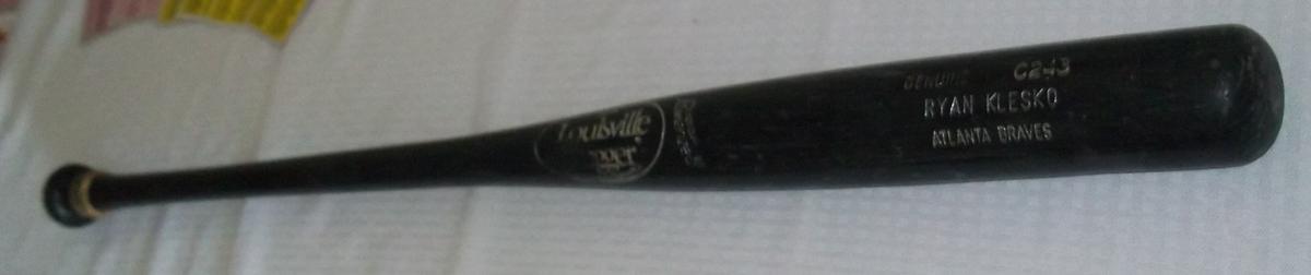 1990s GAME USED GU Full Size MLB Baseball Bat Louisville Slugger Ryan Klesko Braves Rare Black 35''