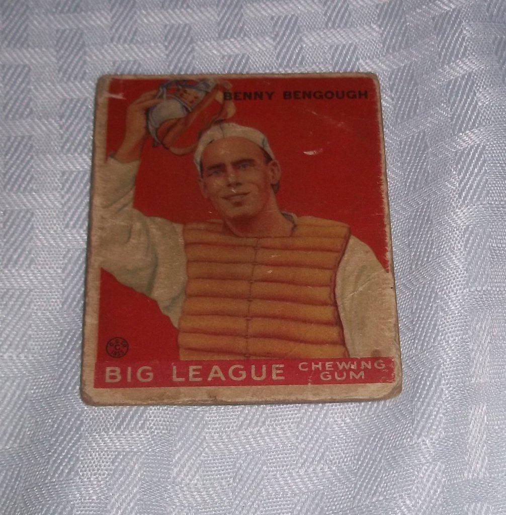 1933 Goudey Baseball Card #1 First Card Benny Bengough Rare Yankees BV $1500 $1,500 FIFTEEN HUNDRED