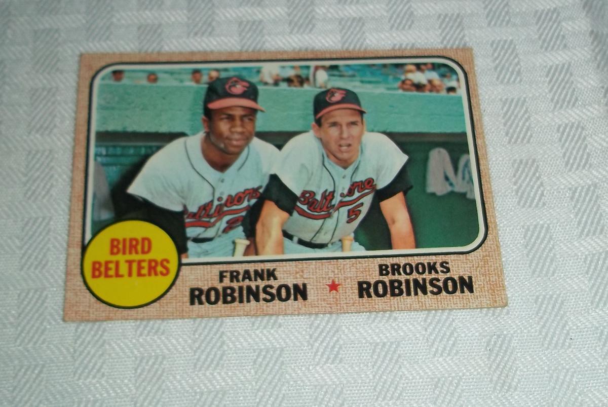 1968 Topps Baseball Combo Card Orioles Frank & Brooks Robinson HOF