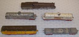 5 Piece Vintage 1940s Tootsie Toy Train Set United States Of America