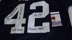 Lenny Moore Penn State Football Jersey PSU w/ 5 Inscriptions Rare Signed Autographed JSA COA HOF