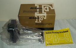 Vintage Camera Accessory Nikon F Bellows Focusing Attachment PB-5 Original Box Unused? NOS