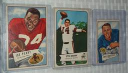 Vintage Bowman NFL Football Card Trio Large Small Otto Graham Joe Perry Andy Robustelli