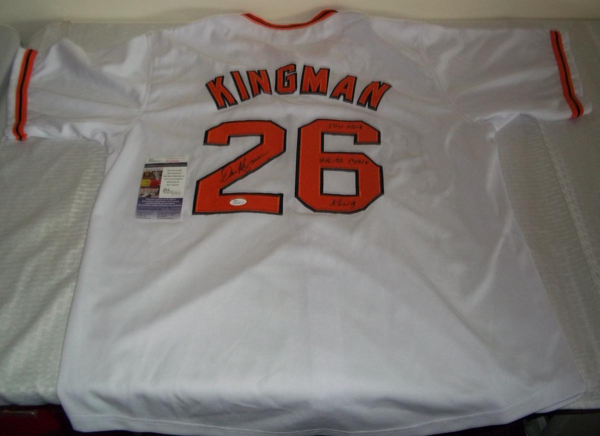 Dave Kingman Autographed Signed Giants MLB Baseball Custom Stitched Jersey JSA Rare 3 Inscriptions