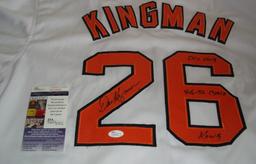 Dave Kingman Autographed Signed Giants MLB Baseball Custom Stitched Jersey JSA Rare 3 Inscriptions