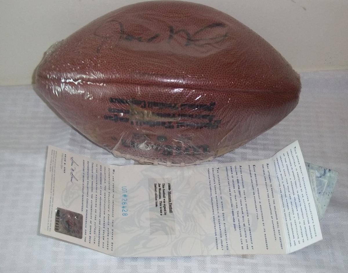 Official Wilson NFL Football Autographed Signed Joe Montana 49ers HOF Sealed UDA Upper Deck COA