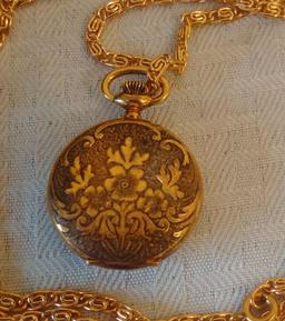 Vintage Renov Pocket Watch Antichox w/ Chain Works Antimagnetic Gold? France