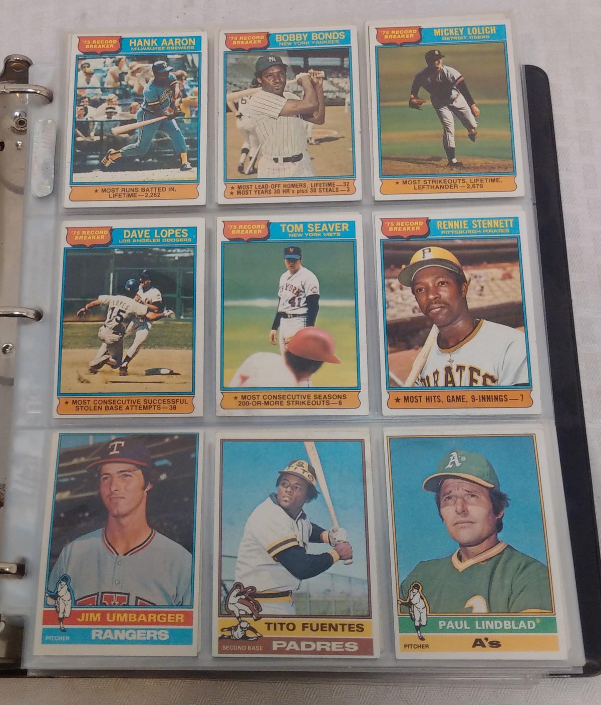 Vintage 1976 Topps Baseball Card Complete Set w/ Traded Stars Rookies HOFers EX-MT In Album