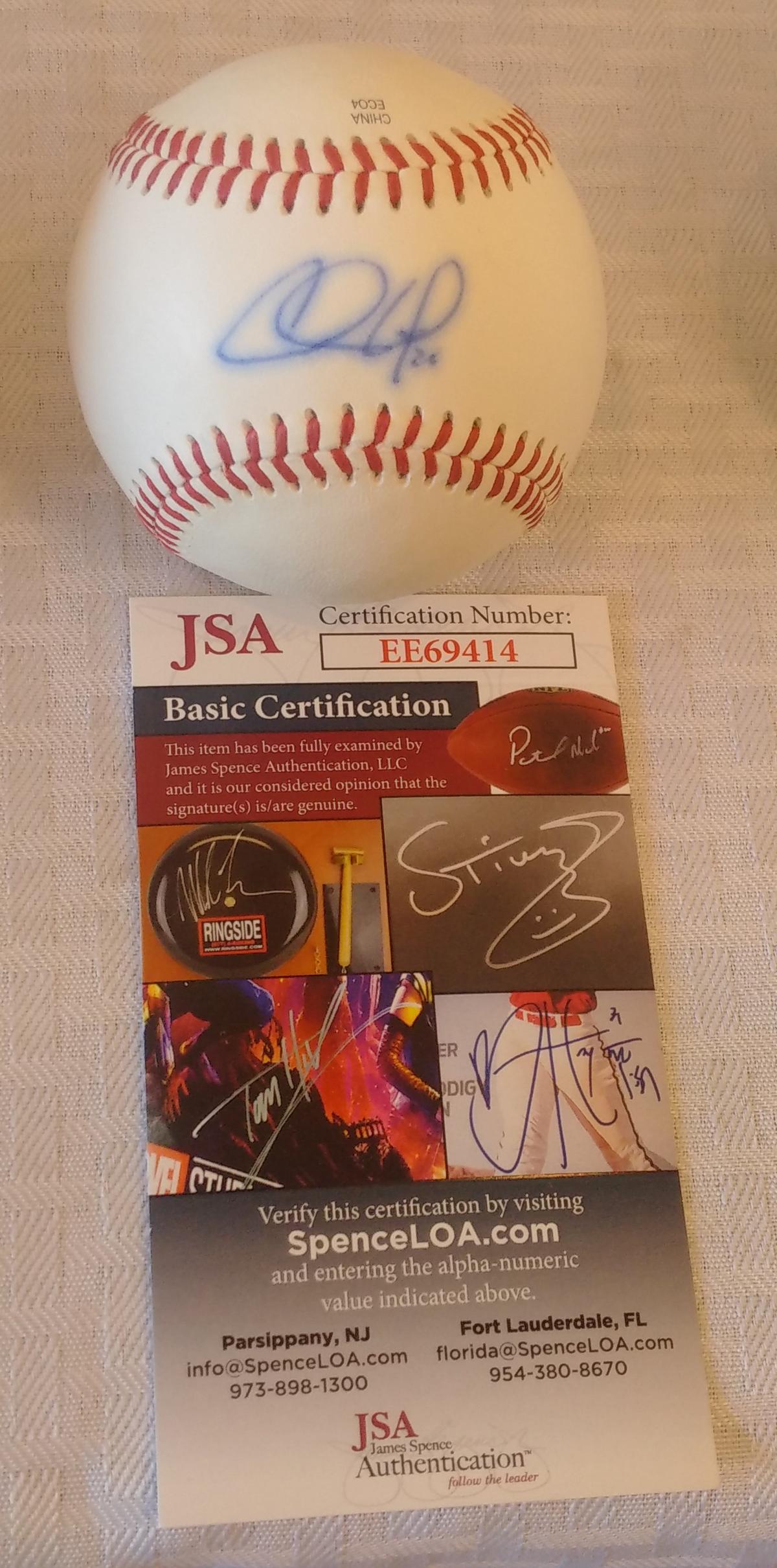 Chase Utley Autographed Baseball Rawlings Minor League Ball JSA COA Phillies Dodgers