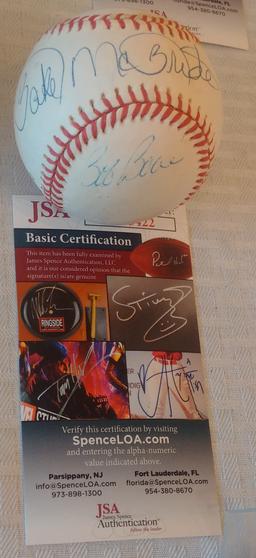 Bake McBride & Bob Boone Dual Signed Autographed Baseball JSA COA Phillies