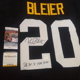 Rocky Bleier Autographed Signed Custom Stitched NFL Football Jersey Steelers JSA COA XL Inscription