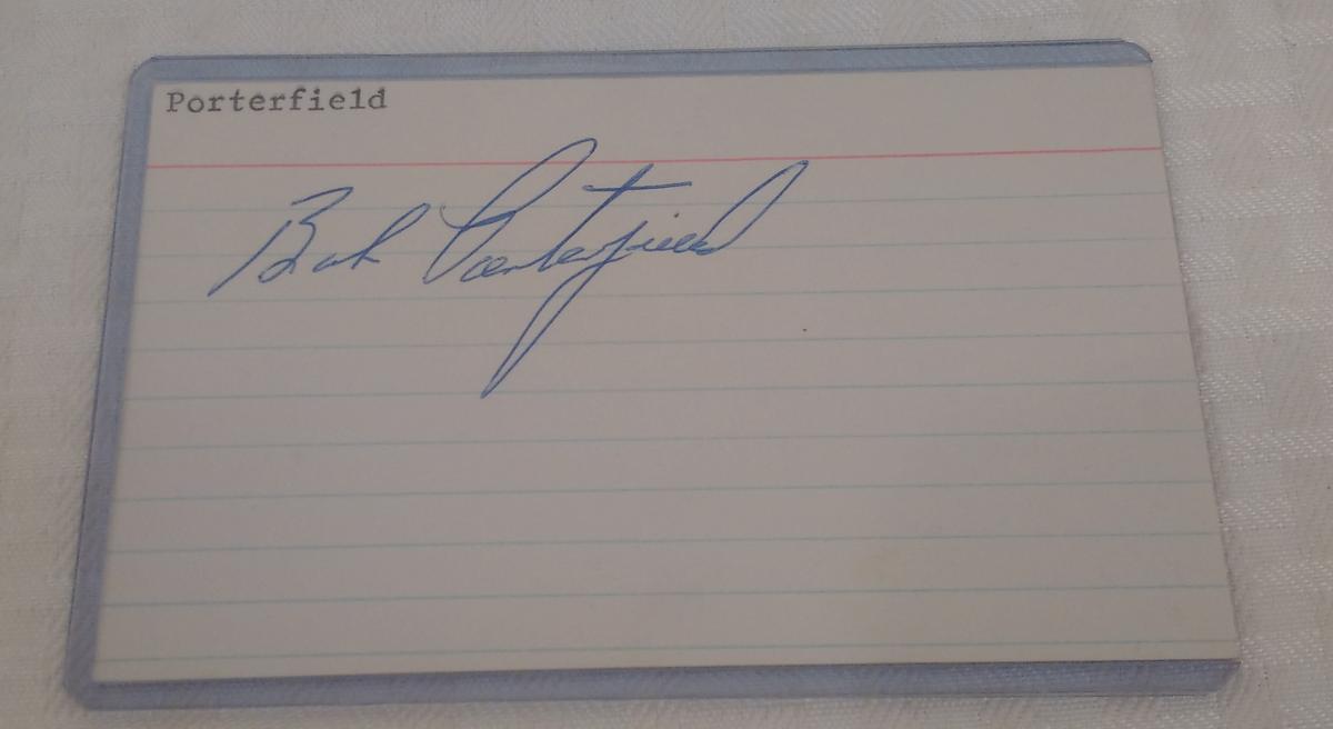 Autographed Signed Index Card PSA COA Baseball Bob Porterfield Yankees