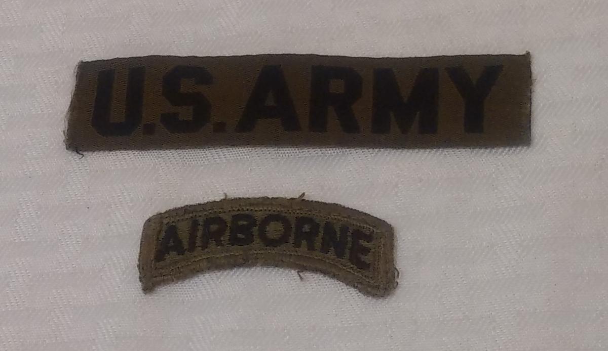 Vintage Cloth Military U.S. Army Patch Pair Airborne Uniform Coat Jacket Original Issue Lot