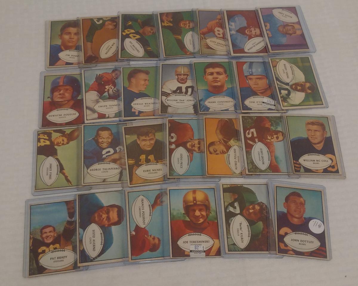 Vintage 1953 Bowman NFL Football Card Lot 27 Different Cards Starter Set 27/96