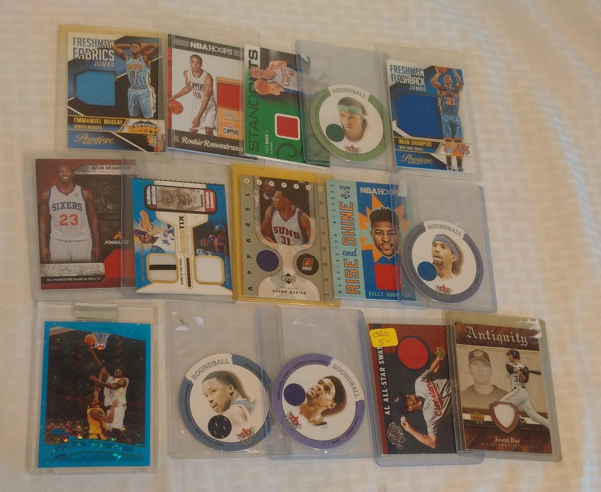 15 NBA Basketball Baseball Relic GU Game Used Jersey Refractor Card Lot
