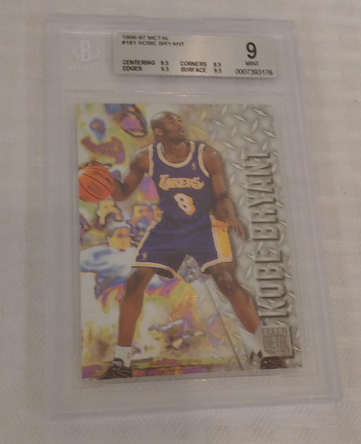 1996-97 Fleer Metal #181 Kobe Bryant NBA Basketball Rookie Card RC Lakers BGS Beckett GRADED 9 MINT