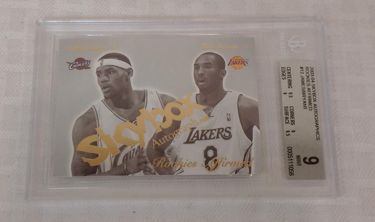 2003-04 Skybox Authentics Kobe Bryant & LeBron James Dual Card Rookies Affirmed BGS GRADED 9 MINT