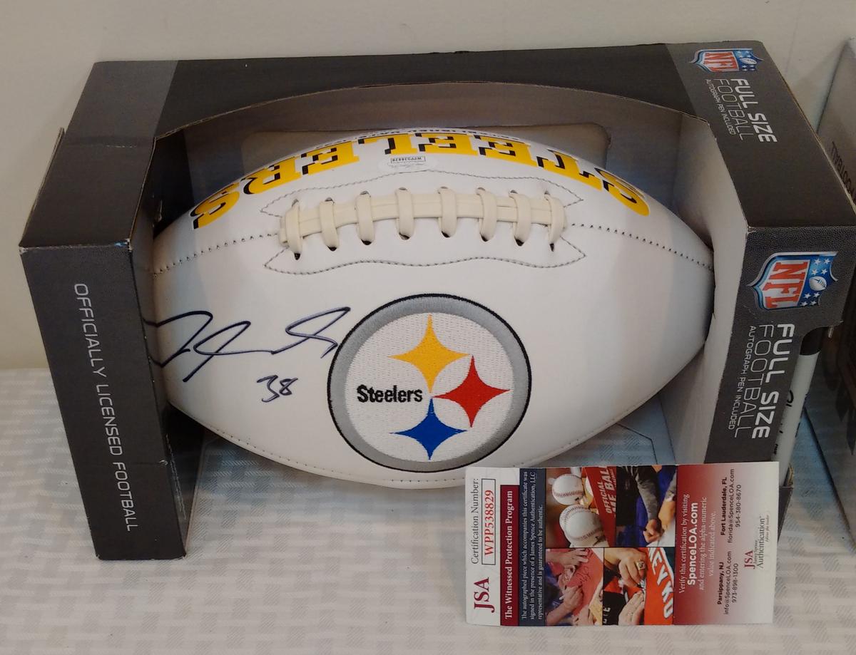 Jaylen Samuels Steelers Logo Football Autographed Signed NFL JSA COA