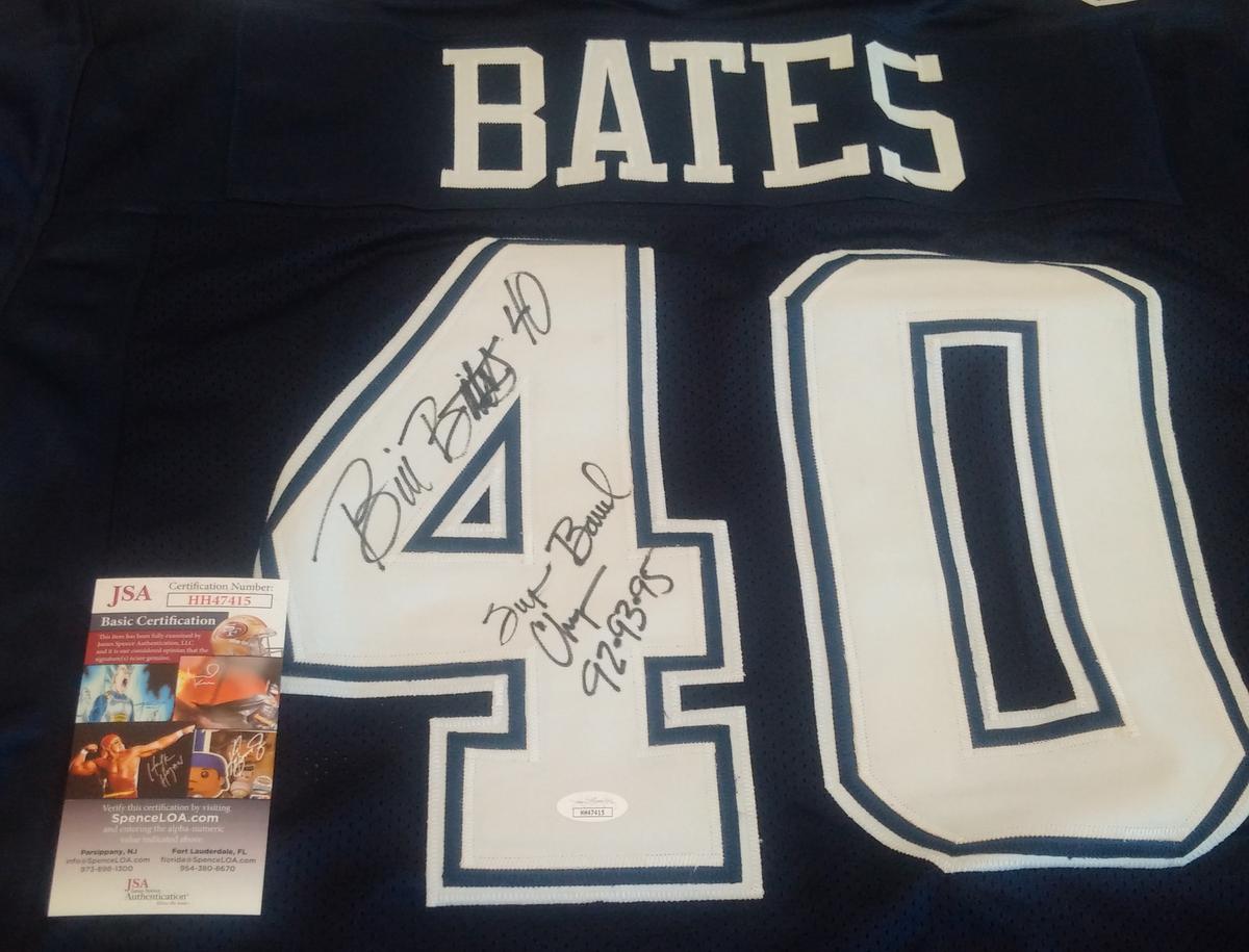 Bill Bates Autographed Signed Custom Stitched Jersey NFL Football Cowboys JSA COA