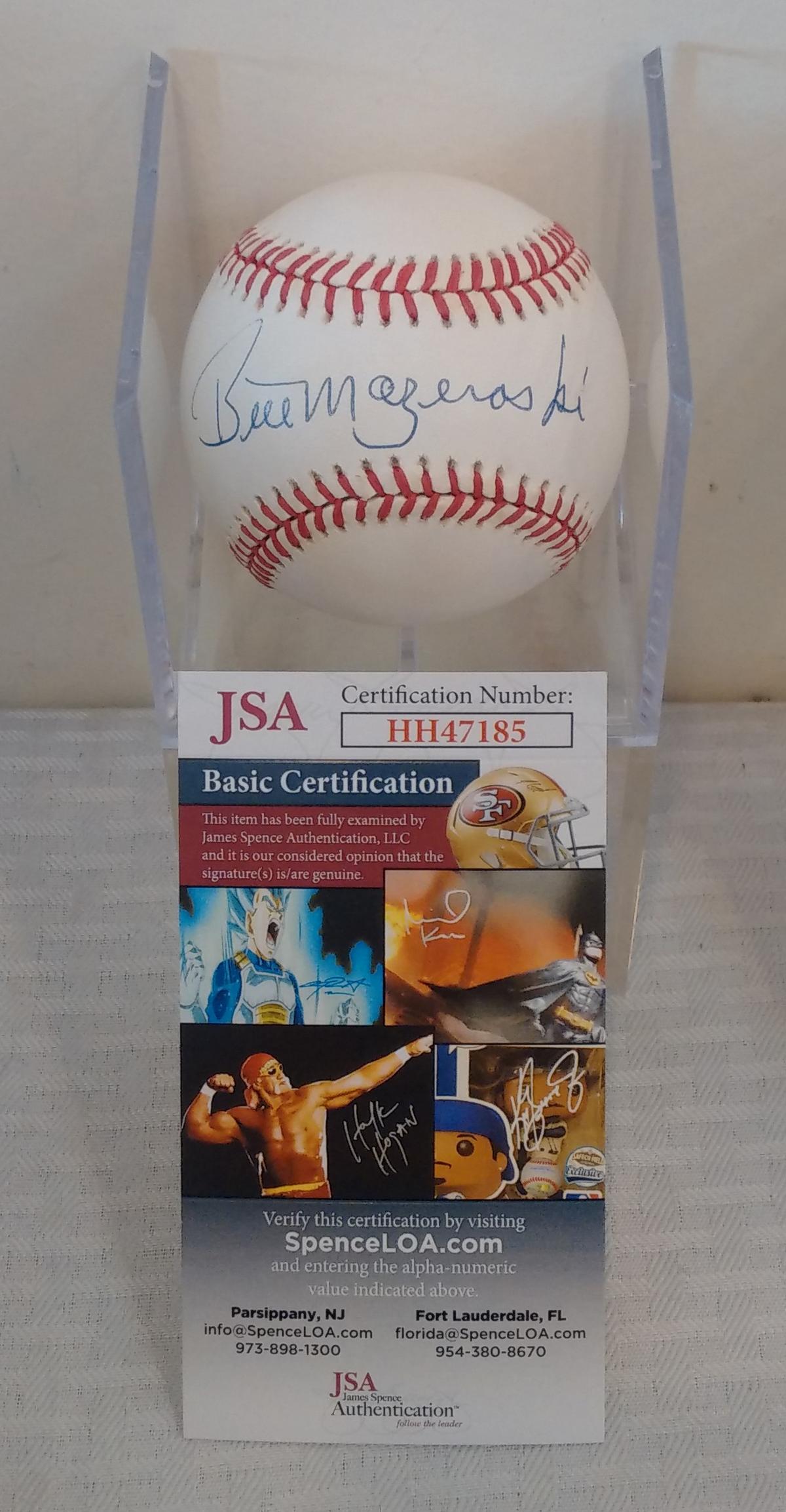 Bill Mazeroski Pirates MLB Baseball Signed Autographed ROMLB Ball JSA COA Case