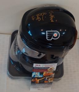 Brian Popp NHL Hockey Mini Helmet Flyers Autographed Signed JSA COA Guffaw Inscription