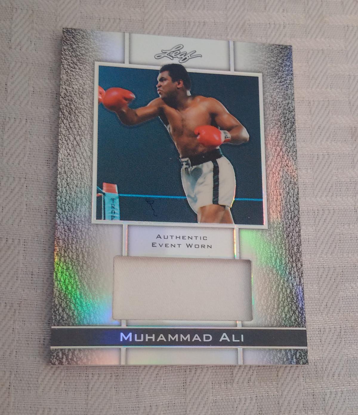 2011 Leaf Muhammad Ali Authentic Event Worn Used Swatch 59/70 Boxer Boxing