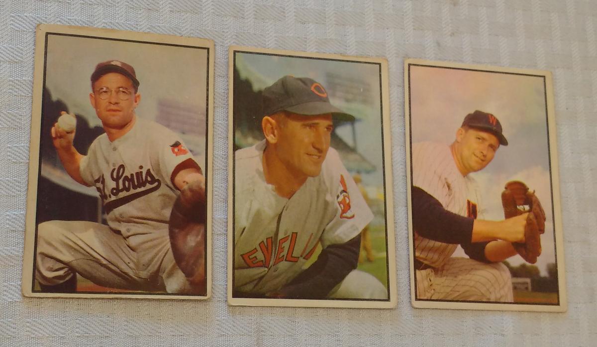3 Vintage 1953 Bowman Baseball Card Lot Shea Lopez Courtney