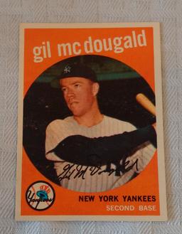 Vintage 1959 Topps Baseball Card #345 Gil McDougald Yankees Overall Solid Grade