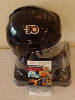 Brian Propp NHL Hockey Mini Helmet Flyers Autographed Signed JSA COA Guffaw Inscription