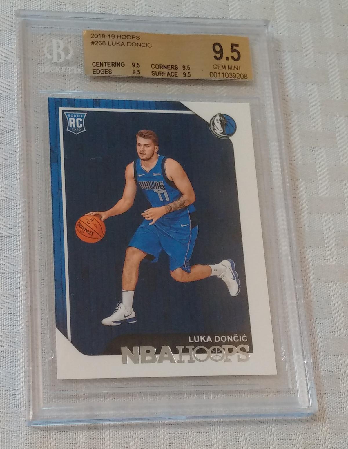 2018-19 Hoops #268 Luka Doncic Rookie Card RC Mavericks Mavs BGS GRADED 9.5 GEM MINT All Subs 9.5s