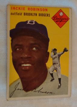 Vintage 1954 Topps Baseball Card #10 Jackie Robinson Dodgers HOF Key Solid Condition
