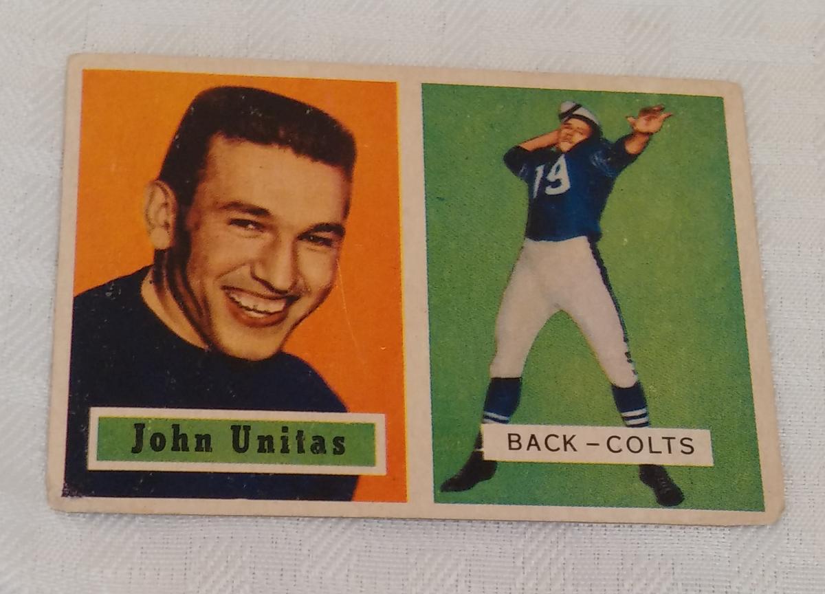Key Vintage 1957 Topps NFL Football Card #138 Johnny Unitas Rookie Card RC Colts HOF