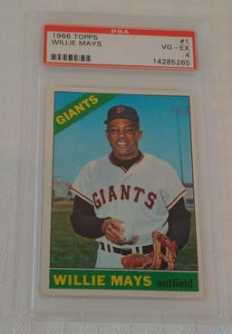 Vintage 1966 Topps #1 Willie Mays Baseball PSA GRADED 4 Giants HOF First Card In Set