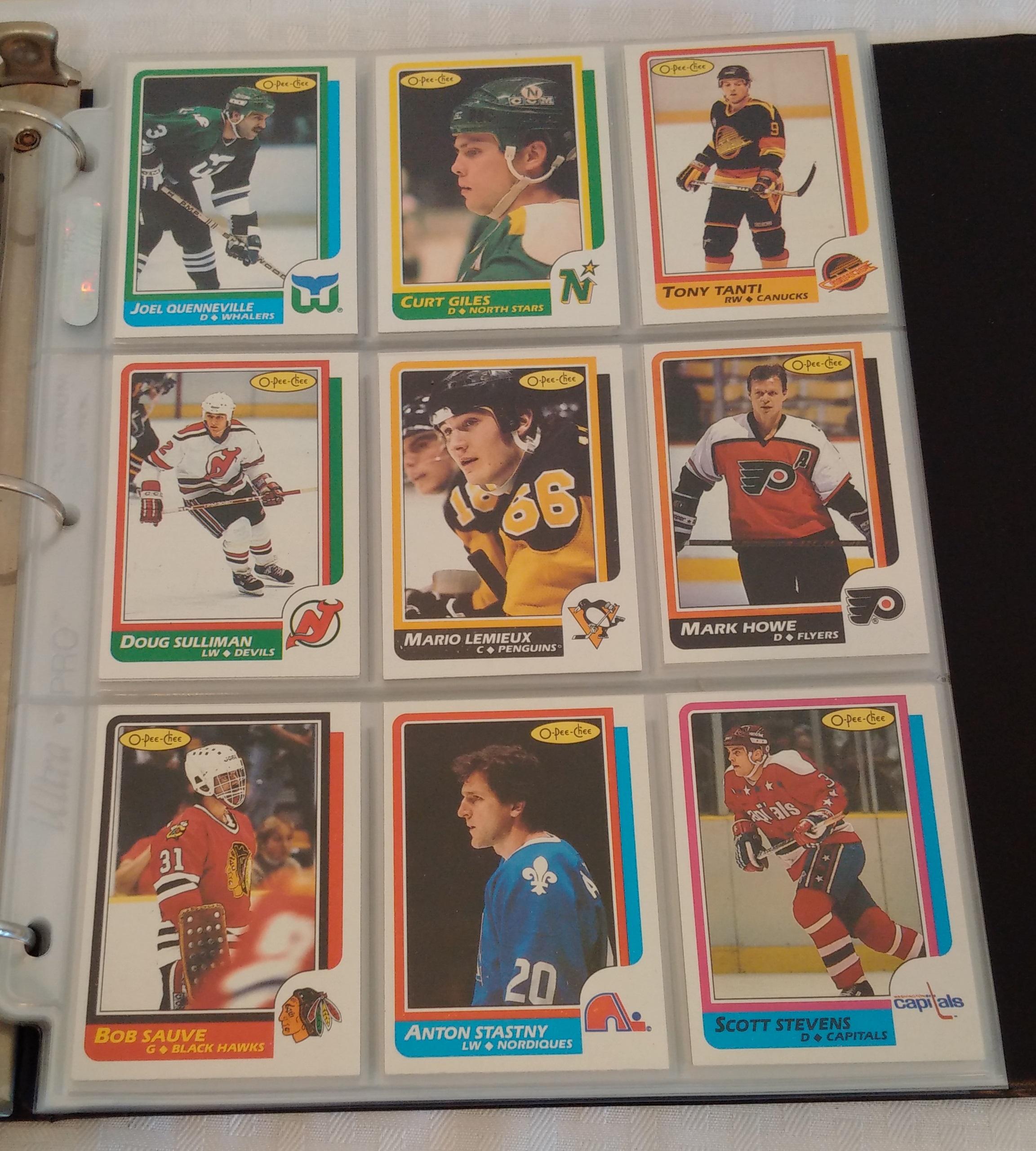 Vintage 1986-87 OPC O Pee Chee NHL Hockey Card Complete Set #1-264 NRMT Patrick Roy PSA 7 Lemieux