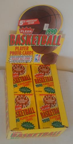 1990-91 Fleer NBA Basketball Complete Wax Box 36 Sealed Packs Potential GEM Jordan Cards