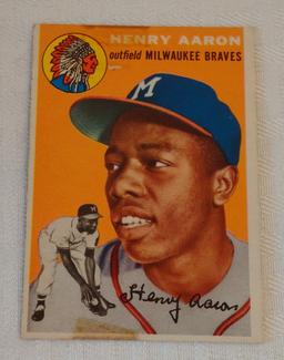 Key Vintage 1954 Topps Baseball Card #128 Hank Aaron Rookie RC Braves HOF