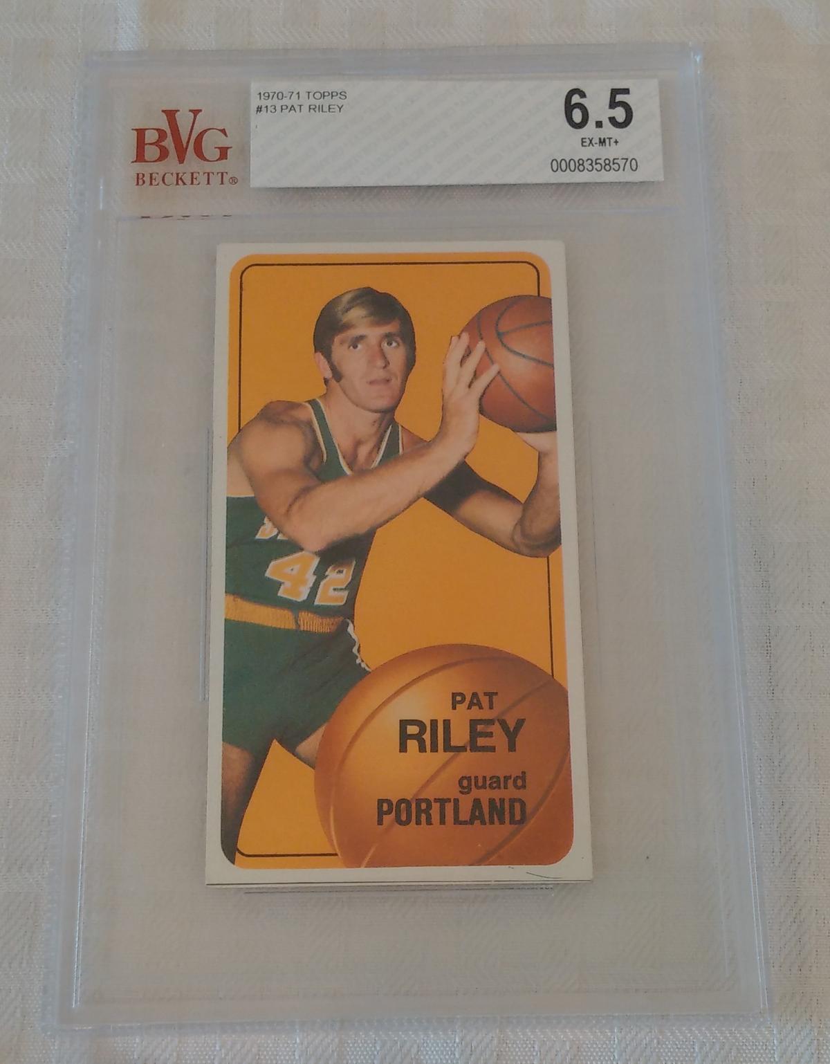 Vintage 1970-71 Topps NBA Basketball Card #13 Pat Riley Rookie RC Beckett GRADED 6.5 EX-MT+ Portland