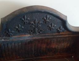 Vintage Antique Cast Iron Log Wood Holder Grate Wheeled Decor Bottom Working Door 21x16x12 Insert