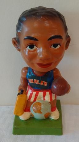 Vintage 1960s Basketball Bobblehead Bobble Nodder Square Green Base Harlem Globetrotters NBA