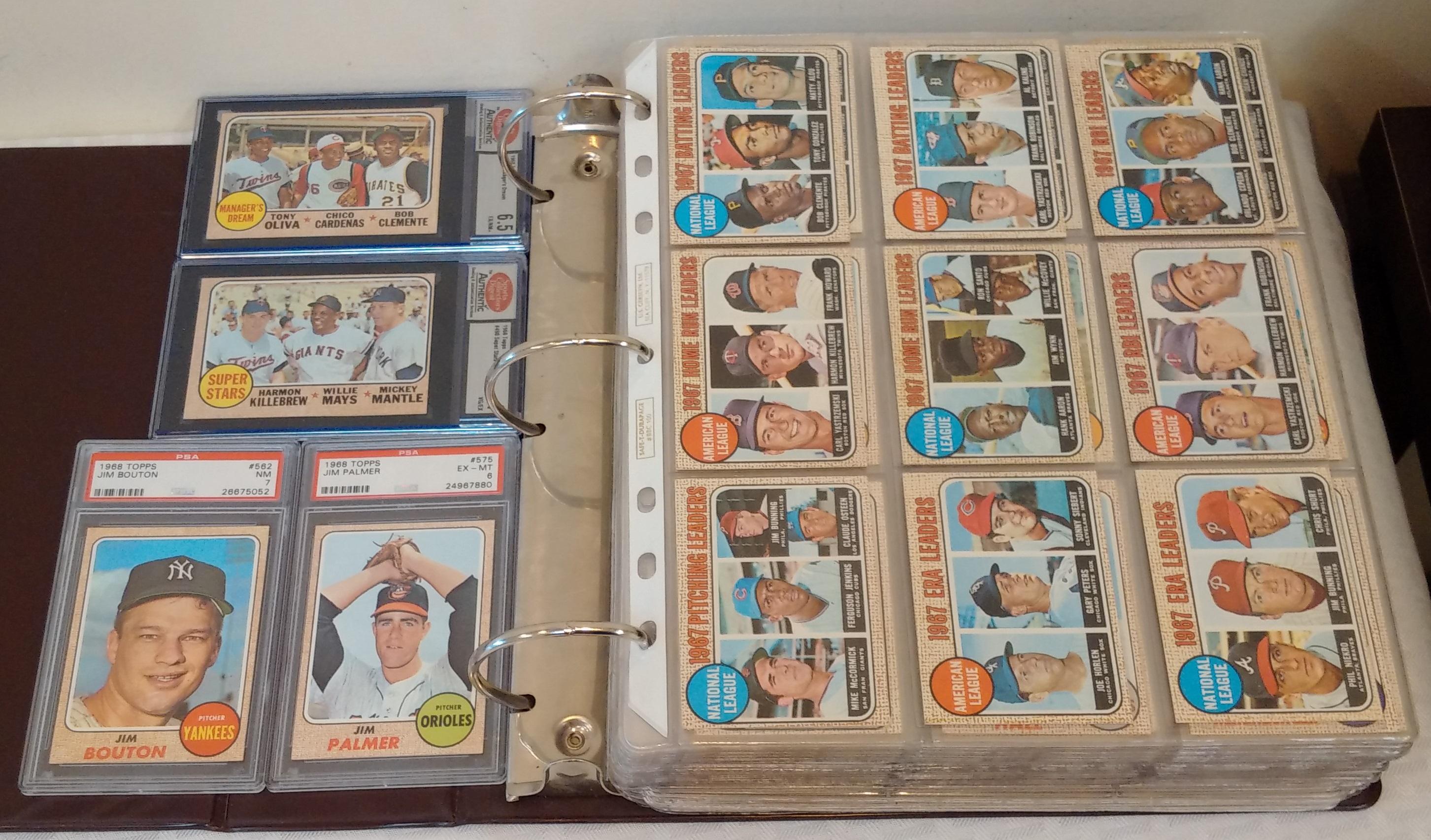 Vintage 1968 Topps Baseball Near Complete Set 587 Cards 587/598 Missing 11 Overall EX Stars GRADED