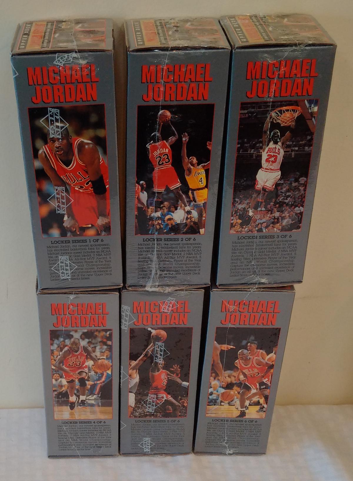 6 Vintage 1991-92 Upper Deck NBA Basketball Factory Sealed Michael Jordan Locker Complete Card Set